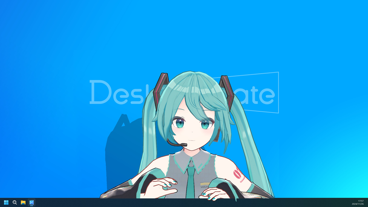 First Desktop Mate Mascot DLC הוא Hatsune Miku